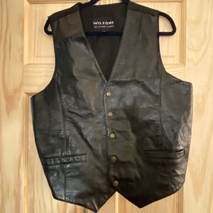 Front leather men’s Wilson vest